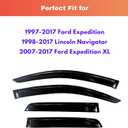 KPY Rain Guards Fit for 1997-2017 Ford Expedition & 2007-2017 Ford Expedition XL, Out-Channel Window Visors Vent Wind Deflectors 4PC, Car Accessories for 1998-2017 Lincoln Navigator