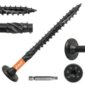 #14 x 3 Wood Structural Lag Screws 54Pcs Star Drive Decking Screws, Rust Resistant Timber Screws for Timber/Log/Landscaping Wood