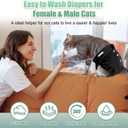 Wegreeco Cat Diapers, Cat Diapers for Male Female Cats Spraying Incontinence, Reusable Adjustable Highly Absorbent (3 Pack, Medium)
