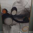 OIQArtOIQ 3 Piece Large Abstract Canvas Wall Art For Living Room Grey and Gold Framed Wall Art Fluid Lines Minimalist Modern Aesthetic Art Prints Artwork For Bedroom Office Dining Room 24x36 in (Black Circle)