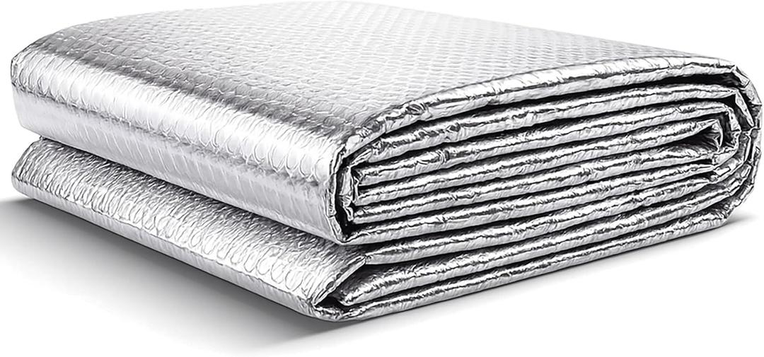 Reflective Window Insulation Foil, Double Side Aluminum Foil Bubble Insulation for Windows, RVs, Garages Door (48in x 10ft)