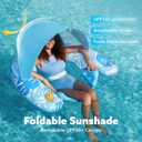 SLOOSH Pool Floats with Canopy Adult,XL Inflatable Pool Lounge Chairs with Cup Holders,Floating Chair for Adults,Inflatable Floaties with Headrest for Party Beach Summer Water Fun