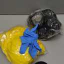 Halloween Yellow Hazmat Suit Cosplay Costume for Adult Men,Hazmat Jumpsuit Cosplay Costume Gas Mask Props Gloves (Large)