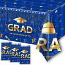 CMUSKO Blue and Gold Graduation Tablecloth, 3Pcs We are SO Proud of You Tablecloth, Class of 2026 Congrats Grad Table Covers for Graduation Decorations 2026 Blue