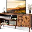 WLIVE TV Stand for 55 Inch TVs, Entertainment Center with Storage Cabinet, Mid-Century TV Stands for Living Room and Bedroom, 50" TV Console, Brown