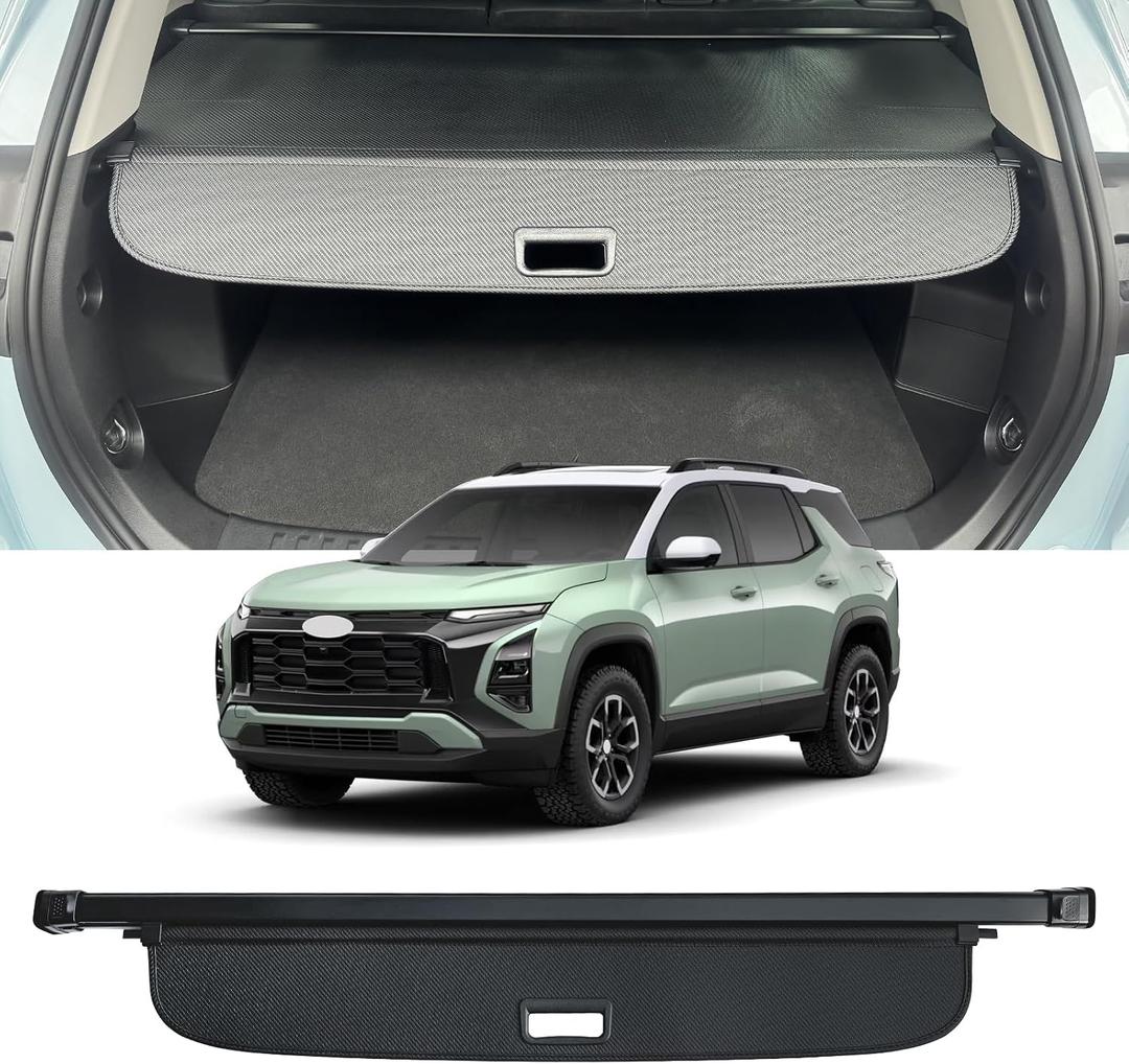 AUXKO Retractable Cargo Cover for Chevrolet Equinox/GMC Terrain 2026-2025, Trunk Cover Luggage Security Cover for 2026 2025 Chevy Equinox/GMC Terrain Shade Anti-Peeping Privacy Screen, Carbon Fiber