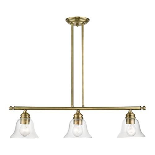 Livex Lighting, 46487-01, Moreland, Linear Chandelier, Antique Brass