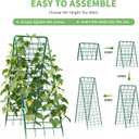 DoCred Cucumber Trellis, 59" H 2 Pack Metal Foldable Thickened A Frame Garden Trellis for Raised Bed Climbing Plants, Vegetables, Including Plant Support Clips, Twist Ties, Plastic Ties, Green