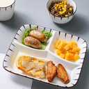 Ceramic Divided Porcelain Dinner Plate - 10 Inch, Breakfast, Lunch, Bowl, Portion Control, Salad - Kitchen Tableware