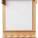 21 Inch Wooden Easel Paper Roll Holder Wall Mount with Drawing Board Storage Shelf Painting Paper Roll Butcher Papers Dispenser for Home Playroom Office School, 29.5 x 21.6 x 3.9 inches