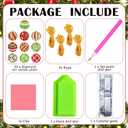 Realspring 20 Pieces Christmas Ball Diamond Art Ornaments Lime Green and Red Diamond Painting Tree Decorations 5D Hanging Xmas Diamonds Art DIY Christmas Kits for Adults Crafts Party Favors