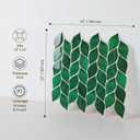 HOMEART Green Peel and Stick Backsplash Leaf Tile, Self-Adhesive Faux Handmade Wall Tiles Stick on Backsplash for Kitchen Bathroom (10 Sheets)
