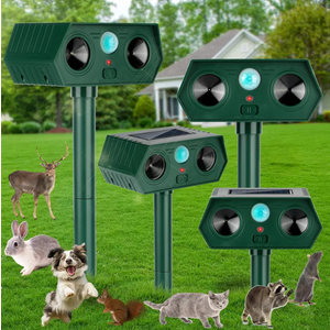 4 Pack 2025 Ultrasonic Animal Repellent Outdoor Cat Repellent Devices Solar Animal Repeller Motion Activated Deterrent to Scare Deer Squirrel Rabbit Raccoon Skunk for Yard Lawn Outdoor Green 4 Pack 2025 Ultrasonic Animal Repellent Outdoor Cat Repellent Devices Solar Animal Repeller Motion Activated Deterrent to Scare Deer Squirrel Rabbit Raccoon Skunk for Yard Lawn Outdoor Green