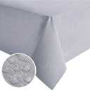 NLMUVW Rectangle Vinyl Tablecloth 100% Waterproof Oil Proof Spill Proof PVC Table Cloth Wipe Clean Table Cover for Kitchen Dining Picnic, 54 x 84 inch, Grey