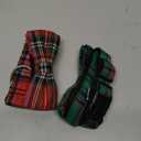 Malier Dog Collar with Bow tie Christmas Classic Plaid Dog Collar with Light Adjustable Buckle Suitable for Small Medium Large Dogs Cats Pets - S