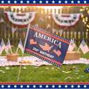 Remagr 24 Pcs 4th of July Outdoor Decorations 250th Anniversary Flag on Sticks 18 x 12 Inches 250 Birthday Polyester Flag American Patriotic Signs for 250th Year Celebrations 4th of July Parade