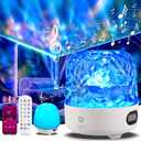 Luminorthe Cube Lamp with Bluetooth Speaker, 16 Color Northern Lights Projector Ocean Crystal Lamp with Remote Control, Night Light for Kids Bedroom, Gifts for Girls, Adults Christmas, Room Decor (White)