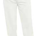 Mens Linen Pants Casual Elastic Waist Drawstring Pant with 4 Pockets