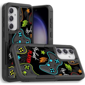 Candykisscase Case for Samsung Galaxy S23 FE, Gaming Controller Best Player Pattern Shock-Absorption Hard PC and Inner Silicone Hybrid Dual Layer Armor Defender Case for Samsung Galaxy S23 FE 2023