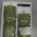 Olive Green Ribbed Flameless Pillar Candles with Remote, LED Candles Battery Operated Flickering Real Wax Set of 2