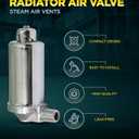 Midline Valve 6J3I5-5 Steam Radiator Air Vent; Heat Regulator Valve; Angle Adjustable Mount; 1/8 in. MIP; Chrome Plated Steel (1 Pack)