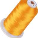 Simthread 5500Yds Embroidery Thread, 5000M High-Yardage 40WT 100% Polyester Thread  170+ Vivid Colors, High-Speed Rated  Compatible with Brother, Singer, Janome & More - Orange 208
