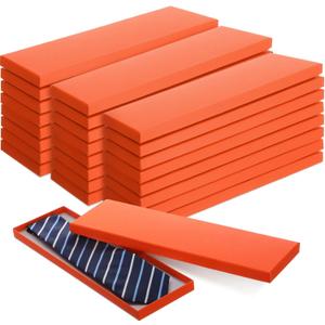 Shinylin 24 Pcs Gift Wrap Tie Boxes Valentines Men Women Sock Scarves Gifts Boxes with Lids 14 x 4.3 x 0.75'' Bulk Cardboard Paper Gift Box for Valentines Birthday Wedding Engagement (Orange)