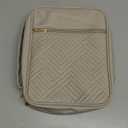 Quilted Vegan Leather Bible Cover, Color-Blocked Bible Cover Case for Women, Bible Carrying Case with Handle, Bible Study Supplies & Christian Gift for Women and Girls (Desert Taupe, XL)