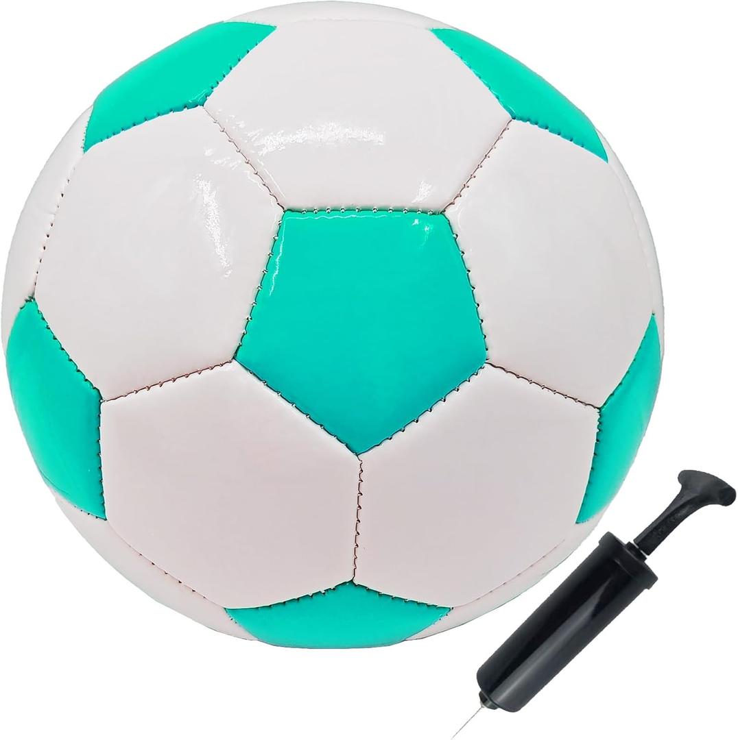 Soccer Ball Size 5 with Pump Needle Classic White Black Thicker PU Tight Weaved Suitable for Youth Boy League Game Trainning Practice or Gift