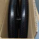 2 Pcs 20" Flat Free Tires Polyurethane Non-inflated Tires Wheels, 20x2 Inch Tire with 3/4 Ball Bearings, 2.44" Centered Hub for Wheelbarrow, Garden Carts, Garden Trailers, Roofing Equipment