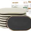 new space Oval Furniture Sliders, 8pcs 3 1/2" x 6" - Reusable Sliders for Carpet, Heavy-Duty Movers - Easily Move & Protect Furniture & Carpet (Beige)
