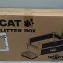 Stainless Steel Litter Box XL, Extra Large High Sided Litter Box with Handles for Big Cats, Anti-Urine Leakage Metal Cat Litter Box, Easy-Clean, Non-Stick, Includes Scoop and Mat