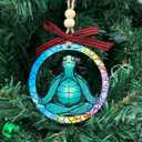 Yoga Christmas Ornament - Sea Turtle Meditating Zen Gifts for Women, Yoga Lovers, Instructors, Teachers, Mom, Friend - Meditation Acrylic Christmas Ornament