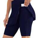 WOWENY Women's Swim Skirt Shorts Bottoms High Waisted Athletic Skirt Sun Protection Skirted Skorts UPF 50+.XL
