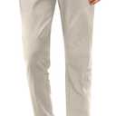 Mens Dress Pants Formal Slim Fit Tuxedo Expandable Waist Flat Front Slacks Pant for Men Groomsmen Business Work Classic (Medium, Light Champagne)