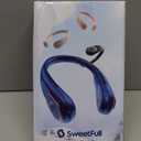 SWEETFULL Portable Neck Fan 360 Cooling Bladeless Personal Fan | No Hair Twisting - 4000mAh USB Rechargeable Wearable Fan for Travel, Birthday Gifts for Men, Women, Mom, and Dad (A2 Black)