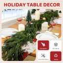 9ft Artificial Norfolk Pine Garlands, Real Touch Winter Pine Garland, Green Artificial Greenery Garland, Winter Decorations for Home for Table, Mantle, Wall