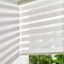 Persilux Cordless Zebra Blinds for Windows Free-Stop Roller Windows Shades (31" W X 72" H, Cream) Dual Layer Light Control for Day and Night, Light Filtering Sheer Shades for Home, Easy to Install
