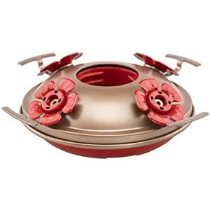 Upgraded Replacement Metal Base, Fits LaElvish Garden Hummingbird Feeders ONLY, No Leak No Rust, Safe for Hummingbird, Silver+Yellow Upgraded Base, Containing 1 Metal Base
