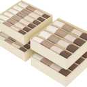 DIMJ Sock Organizer Drawer Organizer - Closet Organization and Storage, Underwear Drawer Organizer for Storing Socks, Handkerchiefs, Ties, Belts, Beige (Set of 4)