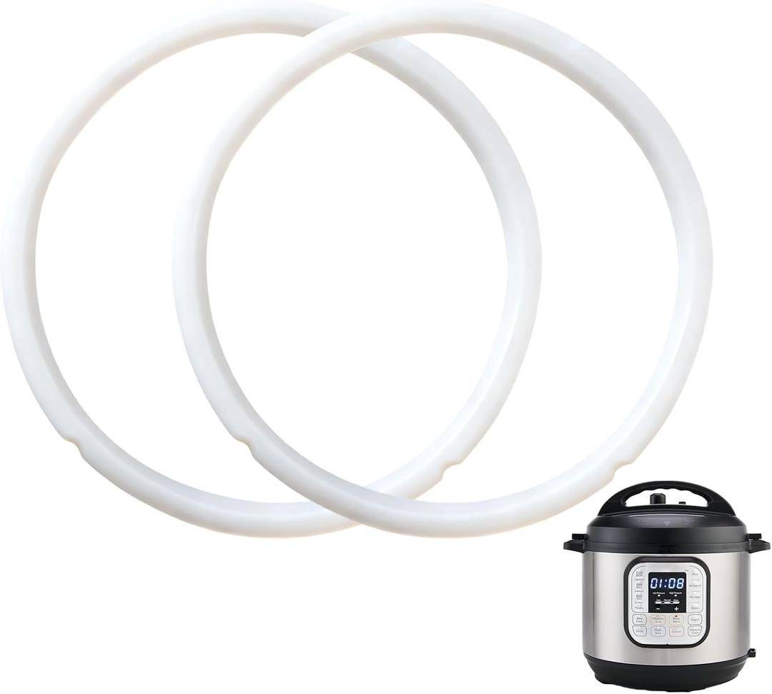 2 Pack Sealing Ring for Instant Pot 6 & 5 Qt - 3rd-Gen Upgraded Instant Pot Sealing Ring, Food-grade Silicone Accessories for InstantPot, Replacement Parts for InstantPot 6 & 5 Qt, BPA-Free, Clear
