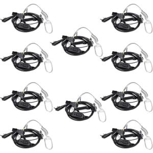 Retevis Surveillance Earpiece, Coiled Cord, for H-777 RT22 RT68 RT21 RT68H, Compatible with Pxton, Baofeng, Kenwood Walkie Talkie, Sports Games, Event Security Walkie Talkie Earpiece with Mic(10 Pack)