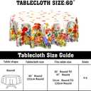 Spring Summer Tablecloth Round 60 Inch Watercolor Floral Table Cloth Circle Flower Seasonal Table Cover Tabletop for Home Decor Dining Room Kitchen Party Picnic