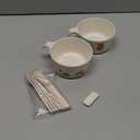 shopwithgreen Bamboo Kids Bowls Set, 4 Reusable Small Bowls for Baby Toddlers, Dinnerware Cereal Snack Soup Rice Bowl with 4 Spoons & Forks, Dishwasher Safe Bamboo Baby Food Bowls, BPA Free, 14.5 OZ