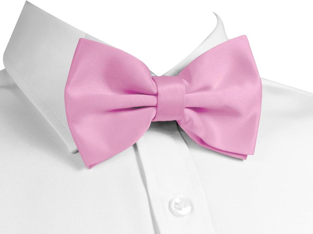 trilece Bow Ties for Men - Men's Solid Pretied Bowties for Formal Wear - Adjustable Bow Tie - Bow ties for Woman (Pink)