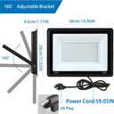 200W LED Flood Light Outdoor, LED Work Light,Floodlight Fixture with Plug in IP66 Waterproof, 6500K 2Pack Security Light for Yard Garden Stadium Garage Playground