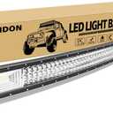 RIGIDON 52 Inch 675W Curved LED Light Bar, Triple Row Flood Spot Combo 67500LM Light Bar Waterproof Driving Boat Offroad LED Work Light for ATV UTV Truck