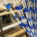 ave split Beaded Curtain Doorways Acrylic Hanging Heart Shape Door Beads String Curtains Tassel Room Divider Screen Decor for Doorway Window Living Room Wedding (043heart Blue, 39 inch x 78.7 inch)