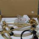 6-Light Gold Wagon Wheel Chandelier, Modern Farmhouse Chandelier Rustic Industrial Round Small Wagon Wheel Light for Dining Room, Kitchen, Bedroom, Living Room,Entryways