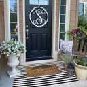 Black and White Striped Outdoor Rug Halloween Door Mat 27.5" x 43" Front Porch Rug Farmhouse Fall Layered Door Welcome Mat for Entryway/Home Entrance/Laundry Room